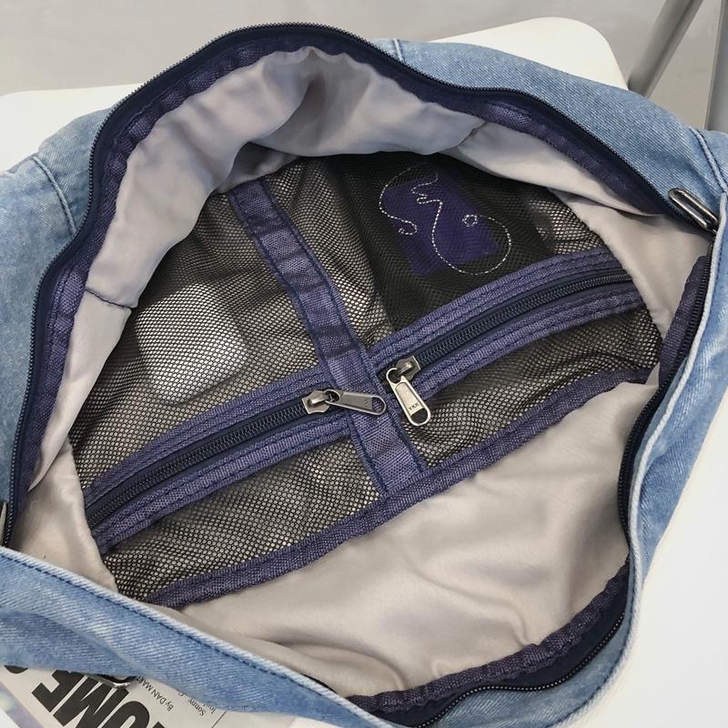 Student's Large Capacity Denim Chest Bag Women's Crossbody Bag Waist Bag