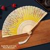 Vintage Style Folding Fan Tassel Elegent Female Fan Classical Dance Fan  Home Decoration