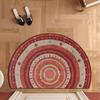 Vintage Half Circle Carpet Door Mat Entrance Home Foot Pad Mud Scraper Durable Easy Clean Entrance Rug Indoor Outdoor Use