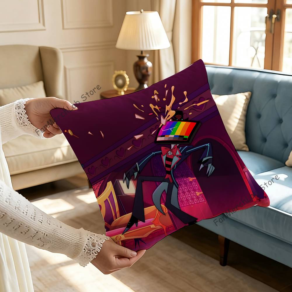 Anime HHelluva VVox Pillowcase Pillowslip Cushion Plush Boys Girls Cartoon Anime Kawaii Decoration Kids Birthday Cute Gifts