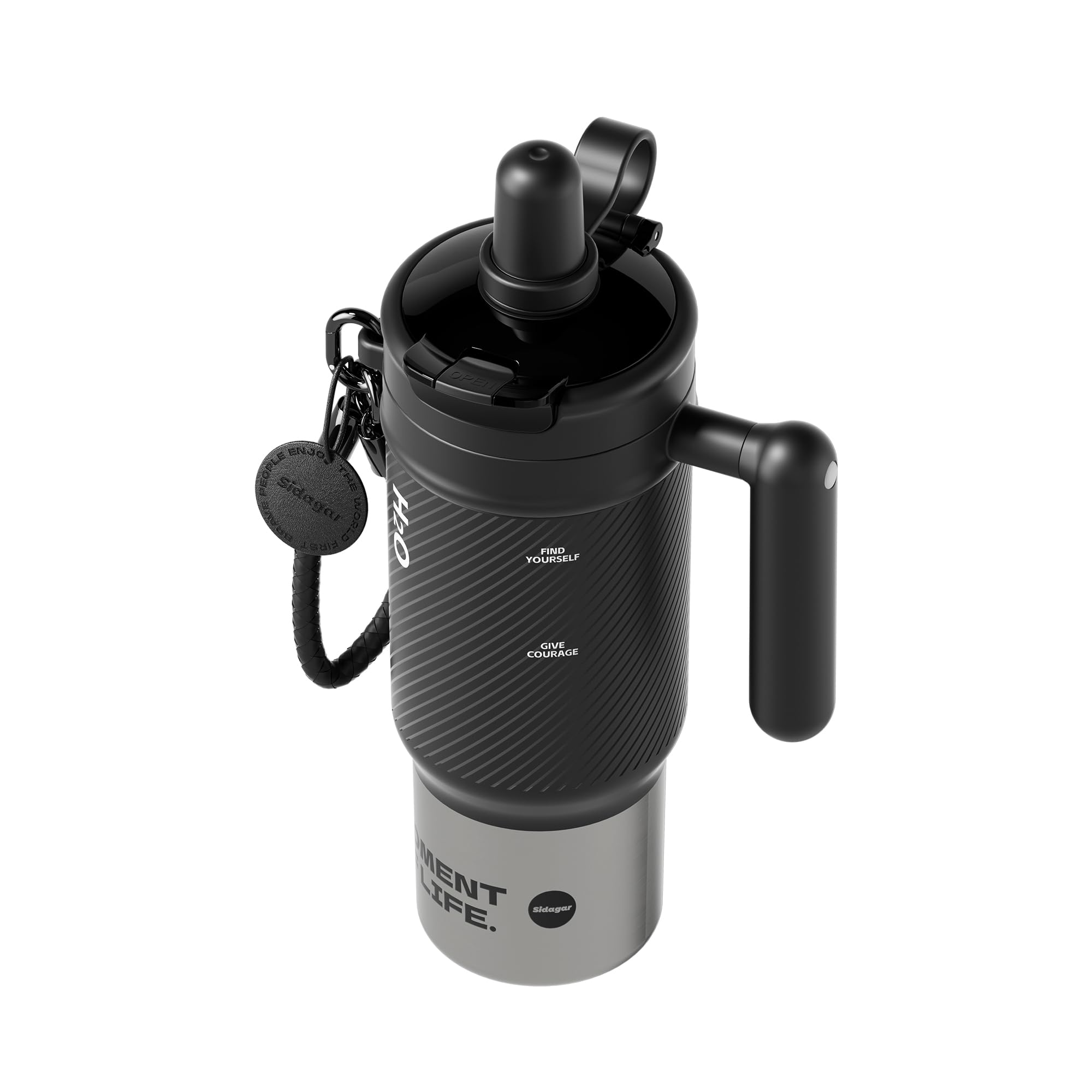 

Sidagar 1000ml Stainless Steel Tumbler with Handle, Sports Metal Water Bottle with Lid and Straw, Vacuum Insulated, Spill-Resistant, Coffee Travel