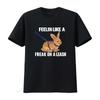 Meme T-Shirt Fühle mich wie ein Freak an der Leine Lustige Korn Parodie vintage gewaschen Stilvolles Oberteil für den Alltag Dehnbares Grafik