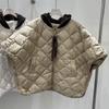 Womens Lightweight Hooded Down Vest Cape Coat 50% Duck Fill Loose Fit Winter Daily Wear