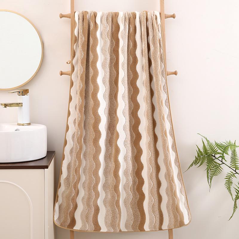 Quick-Dry Coral Fleece Bath Towel - Soft, Absorbent, Thickened for Home & Beach