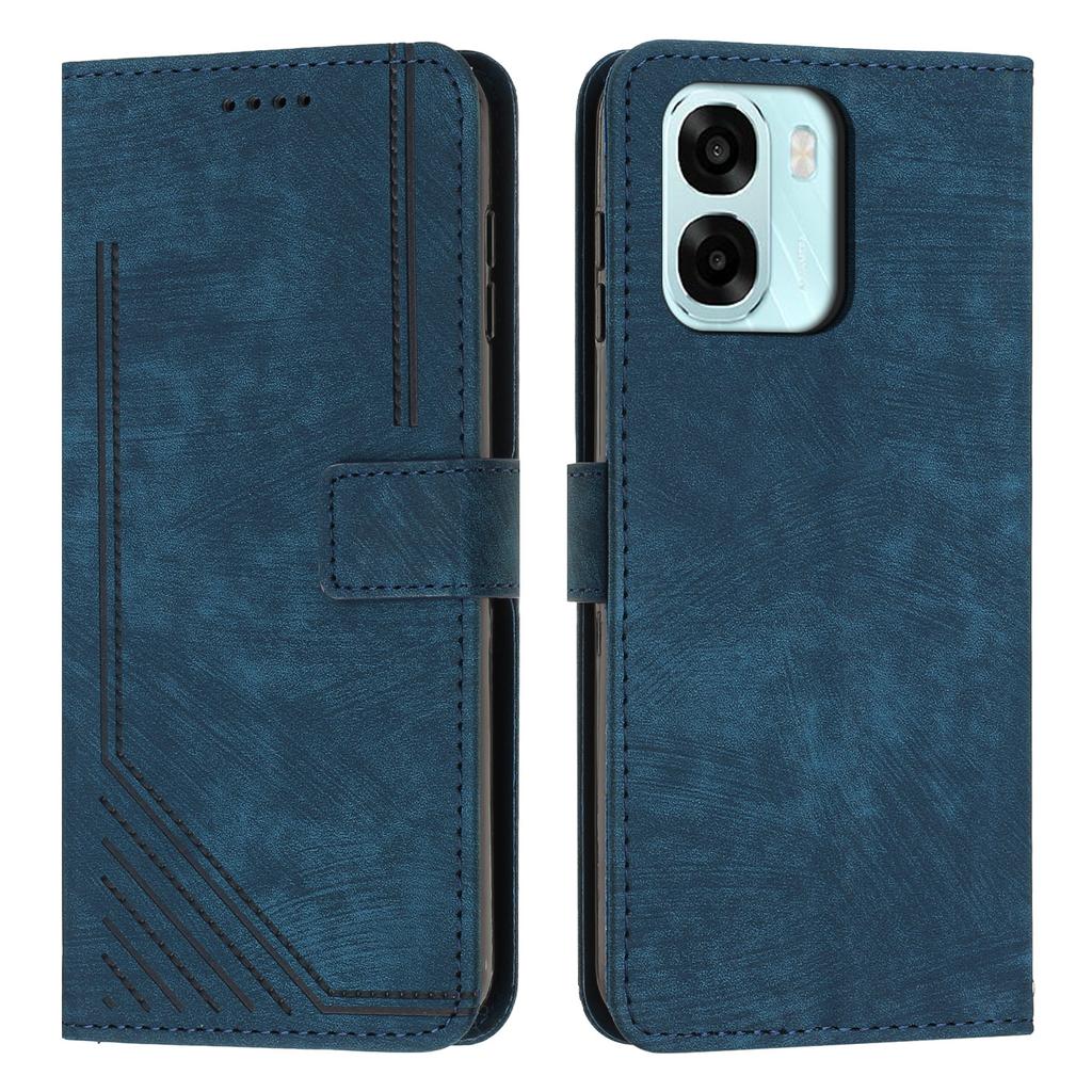 For Oppo A6x 4G/Oppo A6 5G/Oppo A6x 5G Stand Case Imprinted Lines Leather Phone Cover