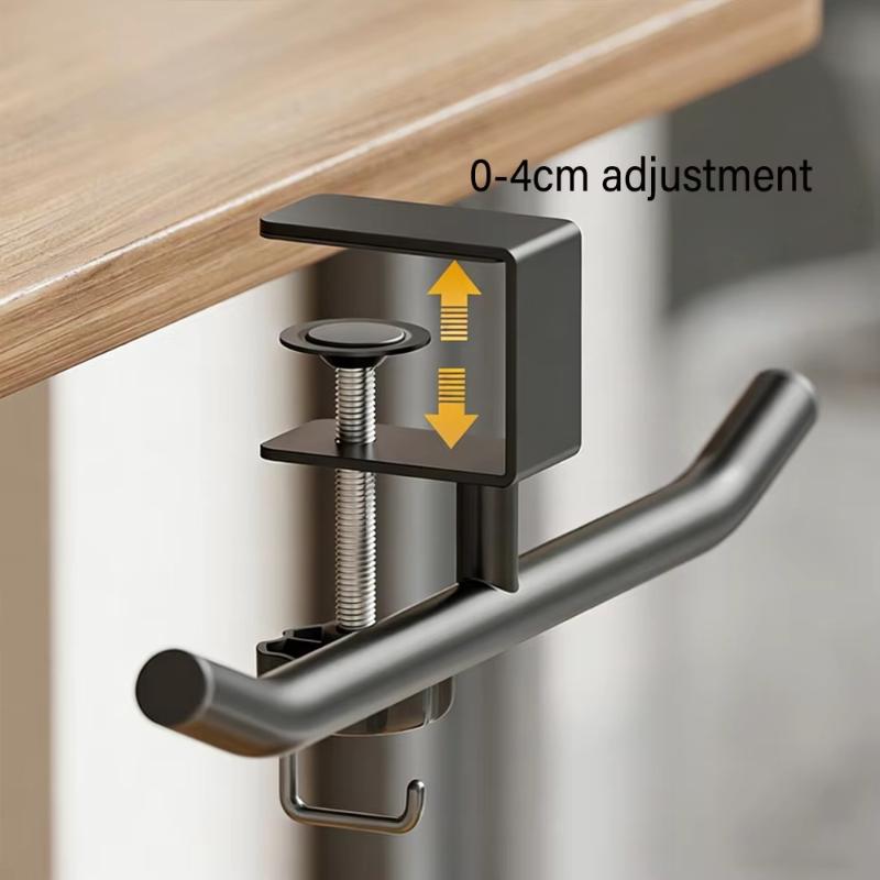 Desk Bag Hanger Portable Bag Hanger School Office Desk Edge Bag Hook Desktop Backpack Hanger Punch Free Desk Side Handbag Rack