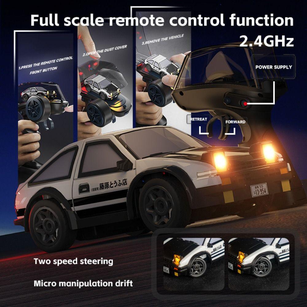 1/64 MINI AE86 RC Drift Car Black&White Remote Control Racing Car RC Stunt Car  Adults Kids