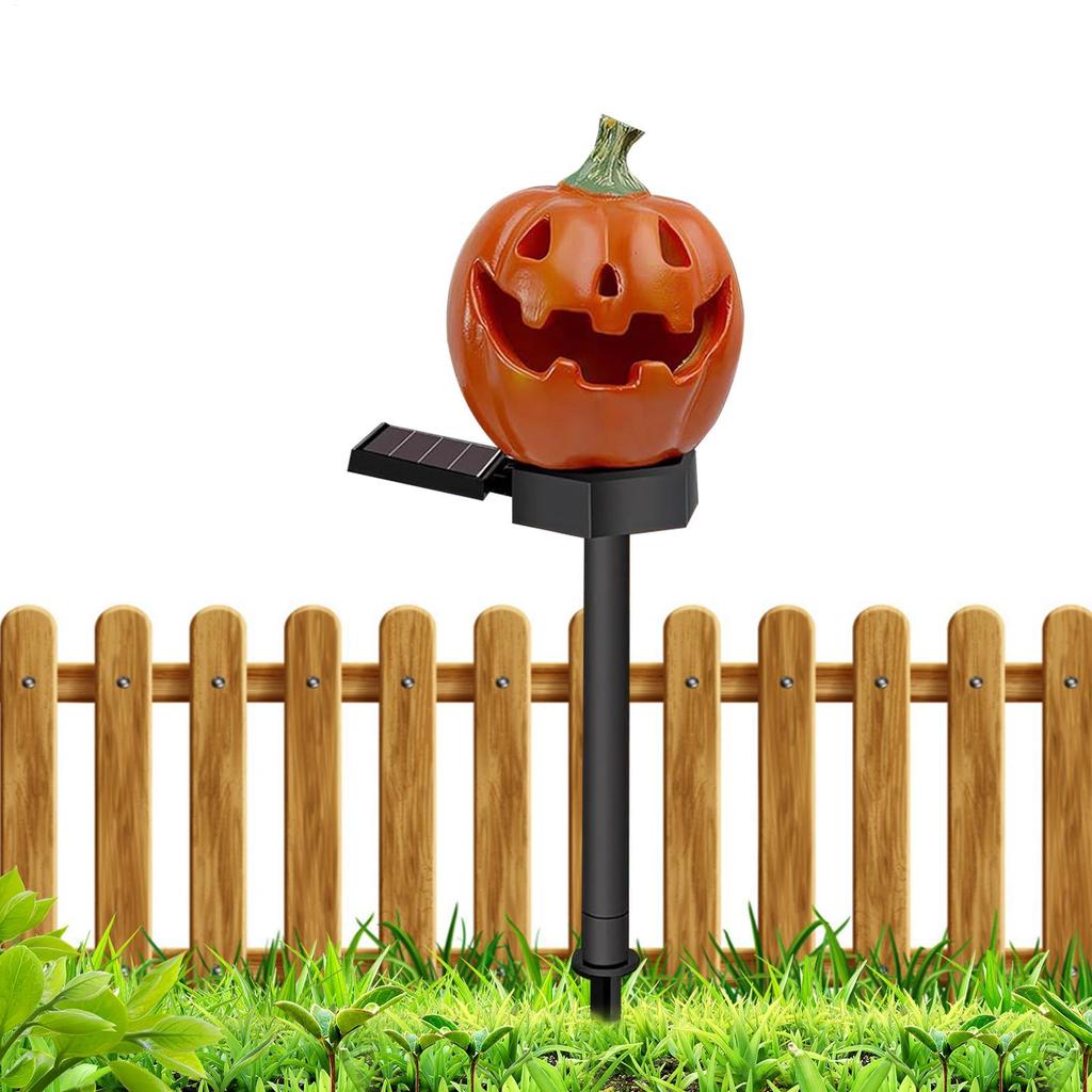 Halloween Solar Stake Lights Pumpkin Shape Solar Garden Lights Outdoor Lantern Decorations For Halloween Theme Decor Lighting