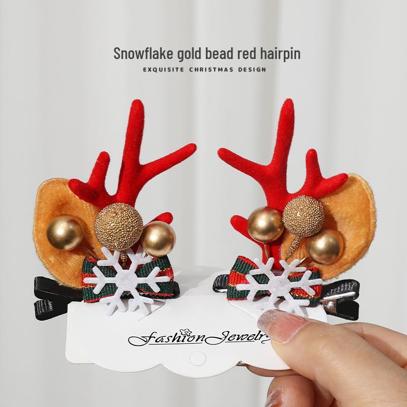Festive Antler Hair Clip - Cute Christmas Headwear for Adults & Kids