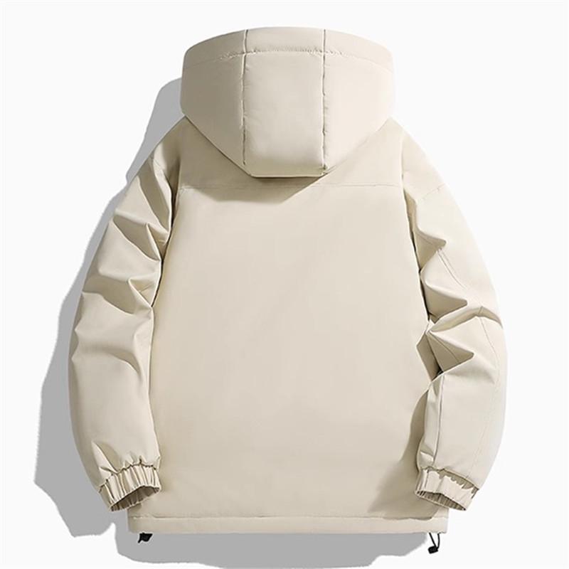 Зимняя мужская мода с капюшоном парки толстые свободные теплая водонепроницаемая куртка — фото 13