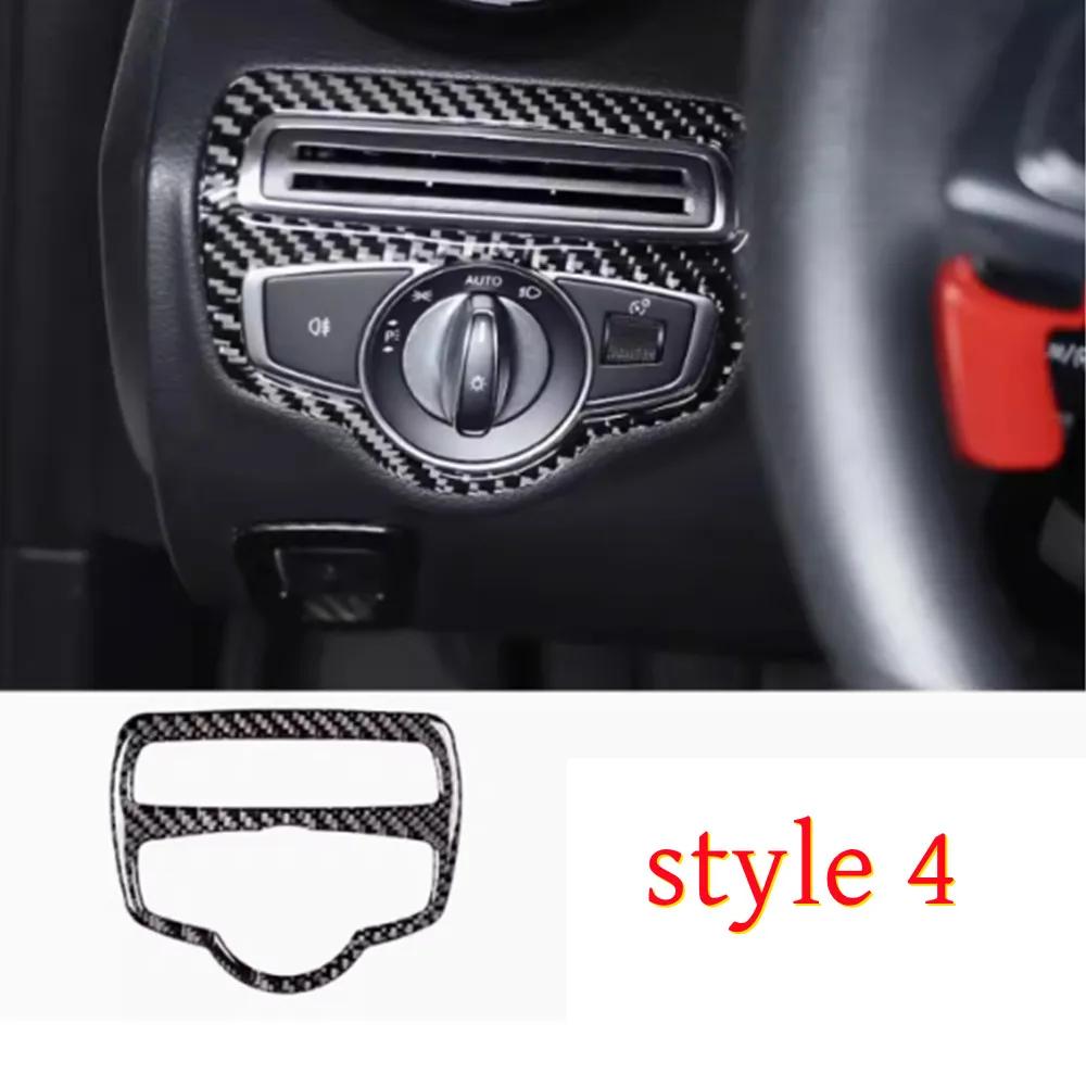 Carbon Fiber Car Interior Central Steering Wheel Window Lifting Button Frame Trim Sticker For Mercedes Benz V Class W447 2015-20