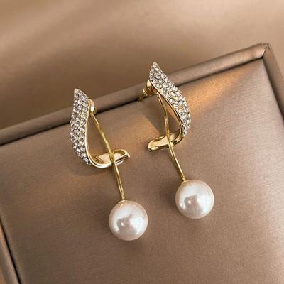 1 Pair Women Earrings Dainty Gift Delicate Chic High Gloss Faux Pearl Dangle Earrings Fashion Jewelry