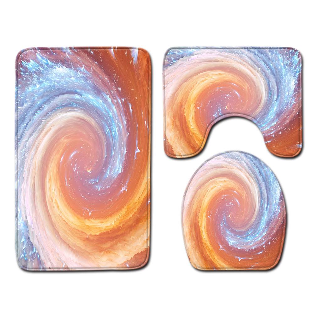 

Painted Bathroom Toilet Three-Piece Floor Mat Combination Set Household Door Mat Kitchen Absorbent Non-Slip Carpet 45CMX75CM
