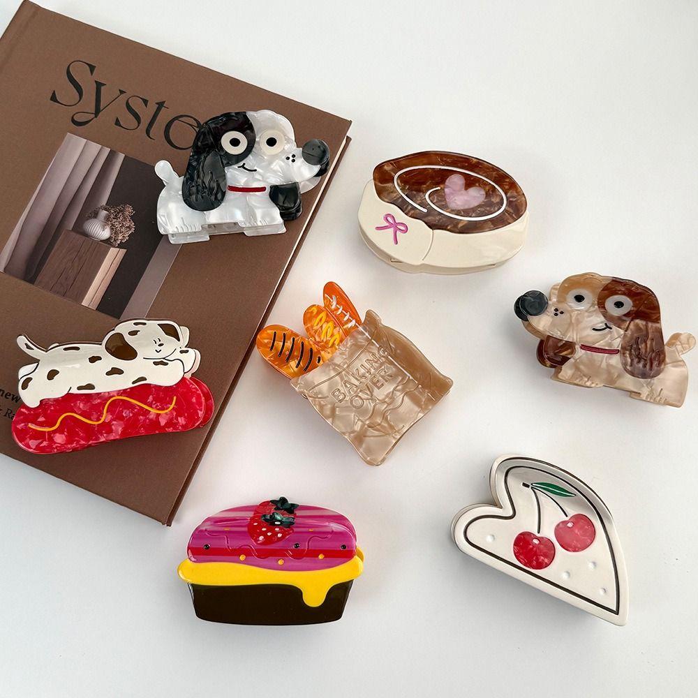 Acetic Acid Animal Hair Clip Dessert Dog Shark Clip Creative Hairpin  Daily