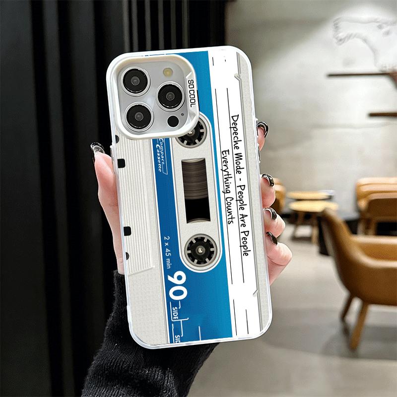Vintage 90S Cassette Tape Pattern Soft Phone Case for iPhone 15 16 17 Pro Max 17Air 16E 14 Plus 13 12 Mini Shockproof Cover Back