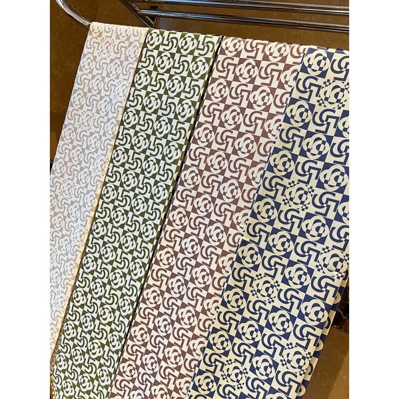 NINA SOLOR Plaid Camellia Silk Long Scarf