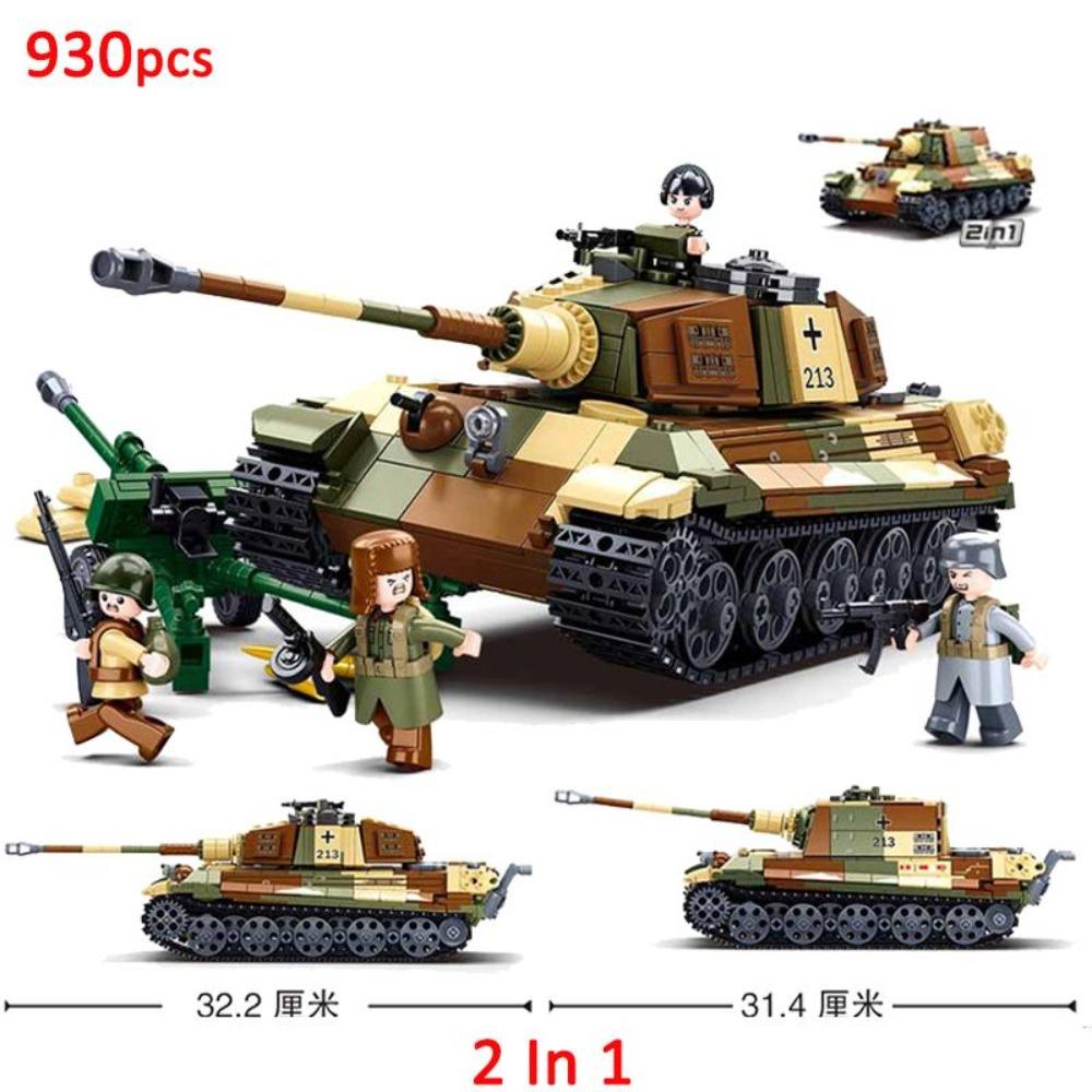 Militär ww2 Kanone Sturmpanzer Kampfpanzer Auto LKW Armee Waffe Bausteinsets Modell König Kinderspielzeug Geschenk