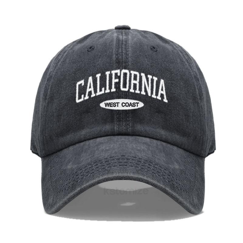 California West Coast Embroidered Baseball Cap for Women Men Fashion Adjustable Soft Cotton Dad Hat Unisex Classic Golf Caps