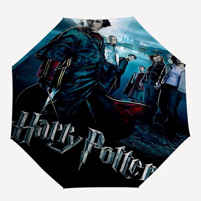 

1pc Harry Potter Goblet of Fire Automatic Folding Umbrella - Compact 8-Rib Design, Durable Plastic & Iron1246L