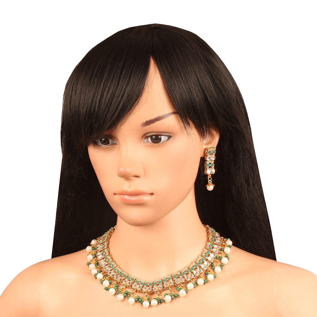 Touchstone Indisk Bollywood Håndlaget Tradisjonell Kongelig Mughal Kundan Polki Meenakari Emalje Fargerik Bryllupsdesigner Smykkesett Langt Halskjede Gull