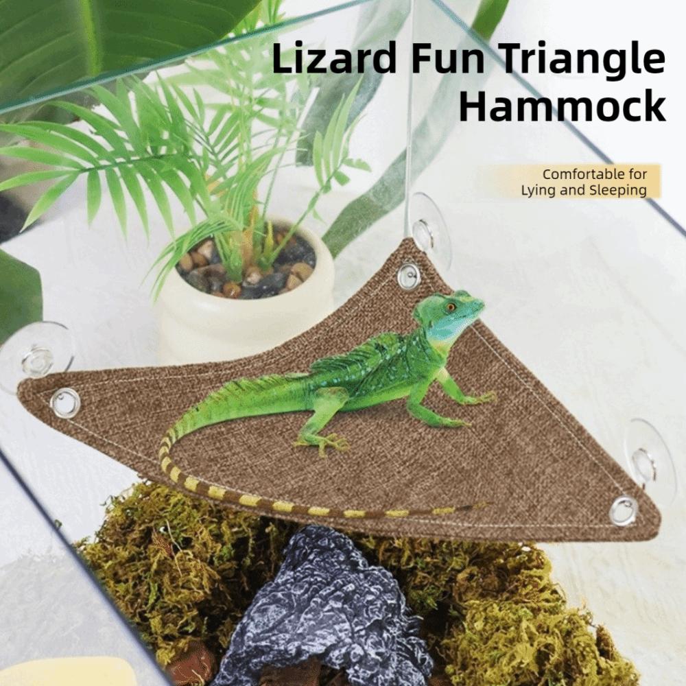 Lightweight Lizard Triangle Hammock Suction Cup Pet Climbing Net Habitat Decor