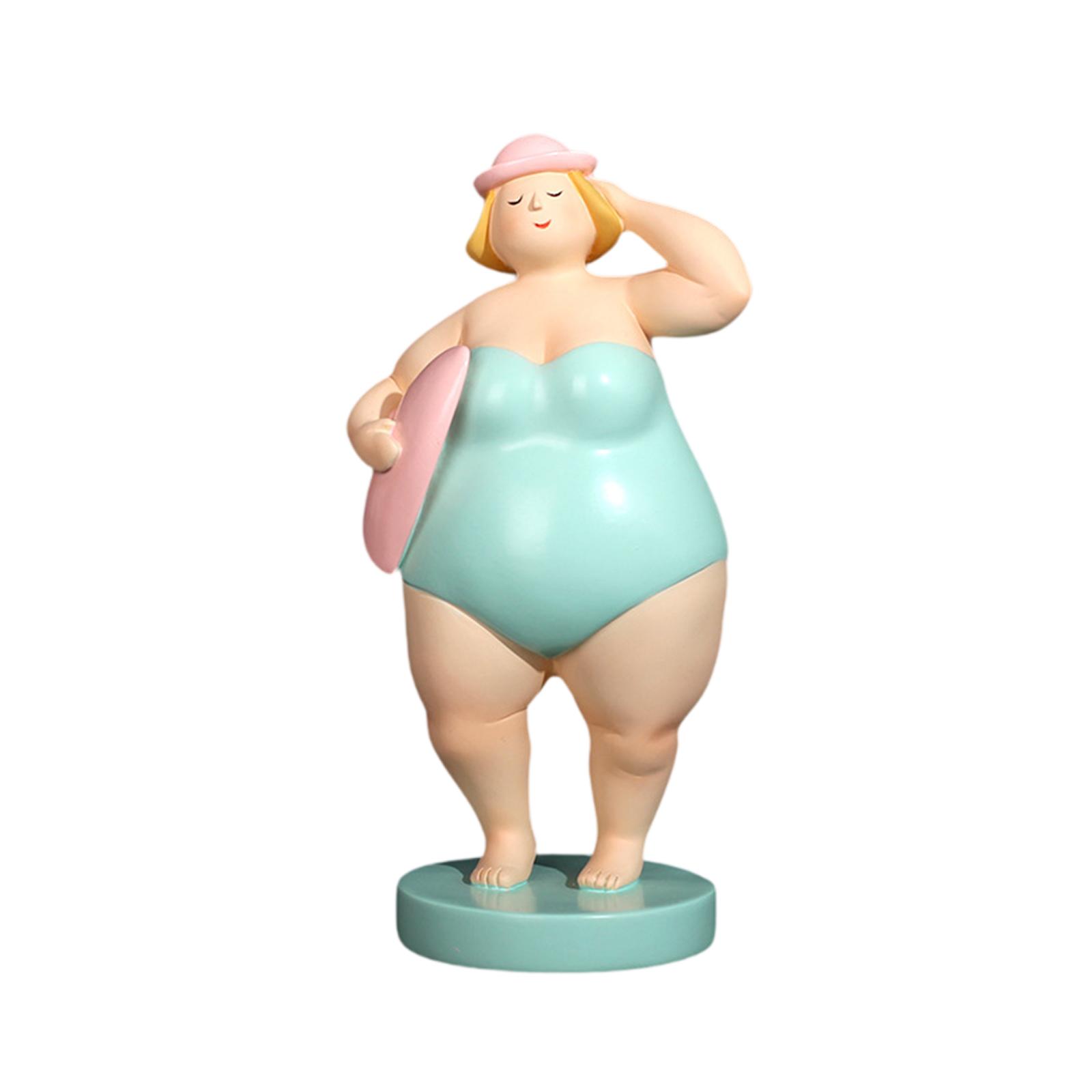 

Beach Woman Figurine Decor Housewarming Gift Craft Collection Cute Desktop Sculpture for Living Room Home Bookshelf Office House зелёный
