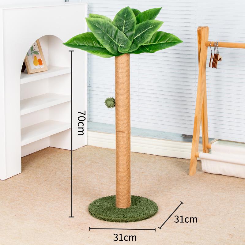 Coconut Tree Cat Climbing Frame & Sisal Scratching Post - No Mess, Space-Saving Cat Toy