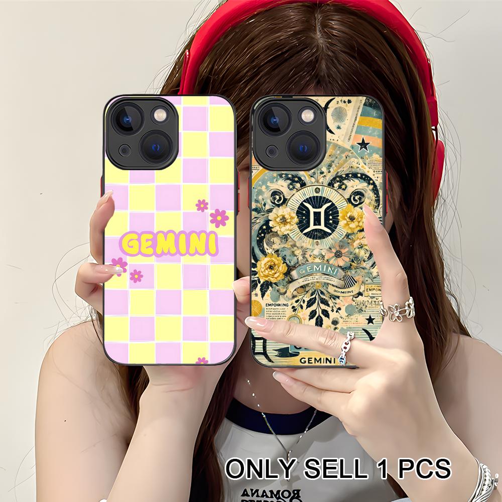 Zodiac Sign Gemini Phone Case for iPhone 17 16 15 14 13 12 11 X XR XS Air Pro Max Plus Mini Skin Feel Cover