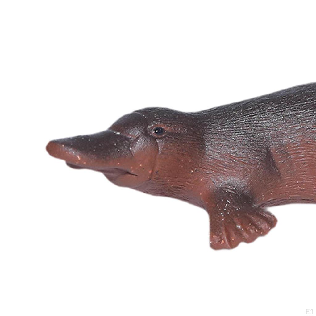 Clay Platypus Sculpture Mini Tea Pet Figurine Tabletop Ornament Small Animal Statue 3.2inch Long for