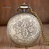 Vintage Unisex Hollow Gear Arabic Number Quartz Pocket Watch Pendant Necklace