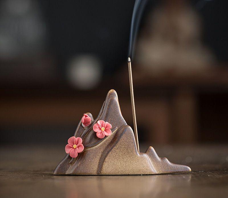 Ceramic Plum Blossom Pen Rest Home Desktop Joss-stick Base Incense Ceremony Ornaments Zen Tea Ceremony Accessories Tea Pets