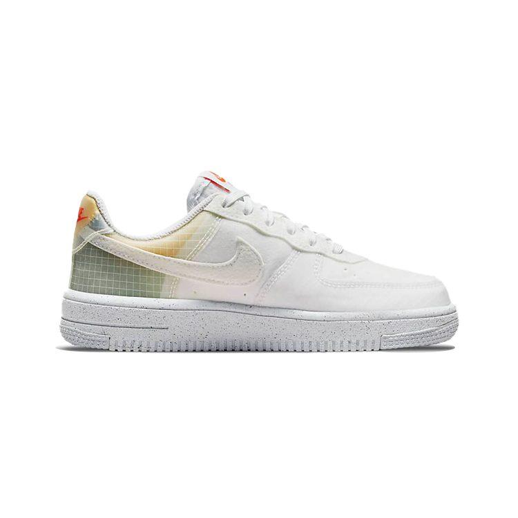 Nike Air Force 1 Carter Abrasion Resistant Low Top Skateboard Shoes White Orange Children Aged 3 7 Years Old DH4340-100