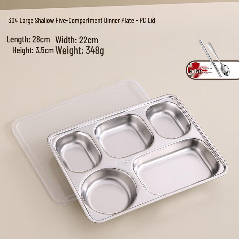 Food Grade Stainless Steel Divided Meal Tray