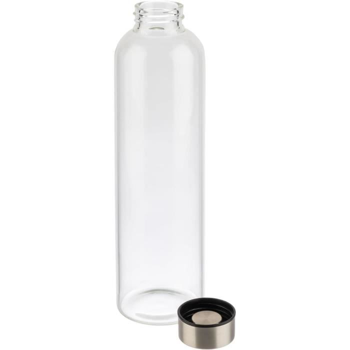 Gourde en verre - APS - 0,75 litre - Bouchon inox 18/8 - Lavable au lave-vaisselle - Transparent