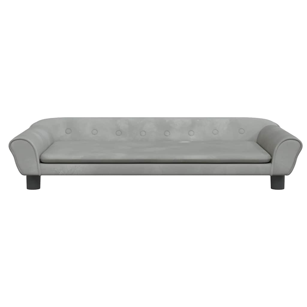 Kids Sofa Light Grey 100 X 50 X 26 Cm Velvet