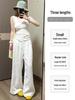 Women's Korean Style Loose Wide-Leg White Pants, Spring 2026 High-Waisted Straight-Leg Design