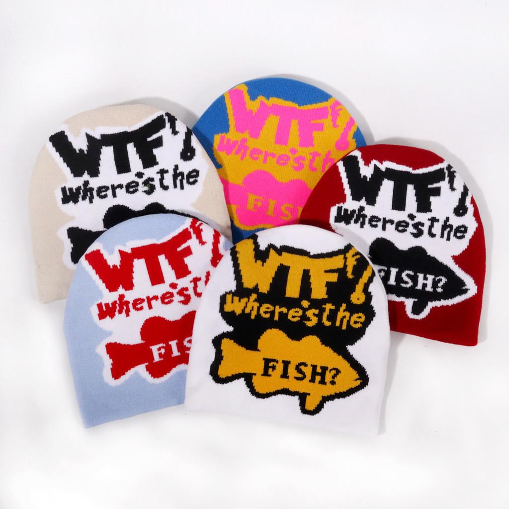 Fashion Color Blocked Letter Pattern Neutral Casual Warm Knitted Hat For Men And Women Winter Warmth Street Fashion