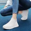 Paare lässig bequem leicht Sport täglich höhenverstellbar dicke Sohle Netz Fly-Weave Schnürsenkellose Schuhe