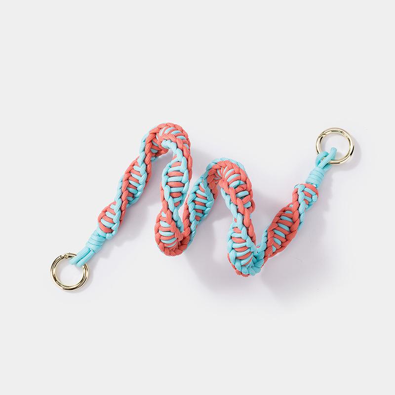 IGNICASE Fashion Contrast Color Rope Braided Wide Strap Hardware Round Buckle Versatile Shoulder Underarm Bag Universal Strap