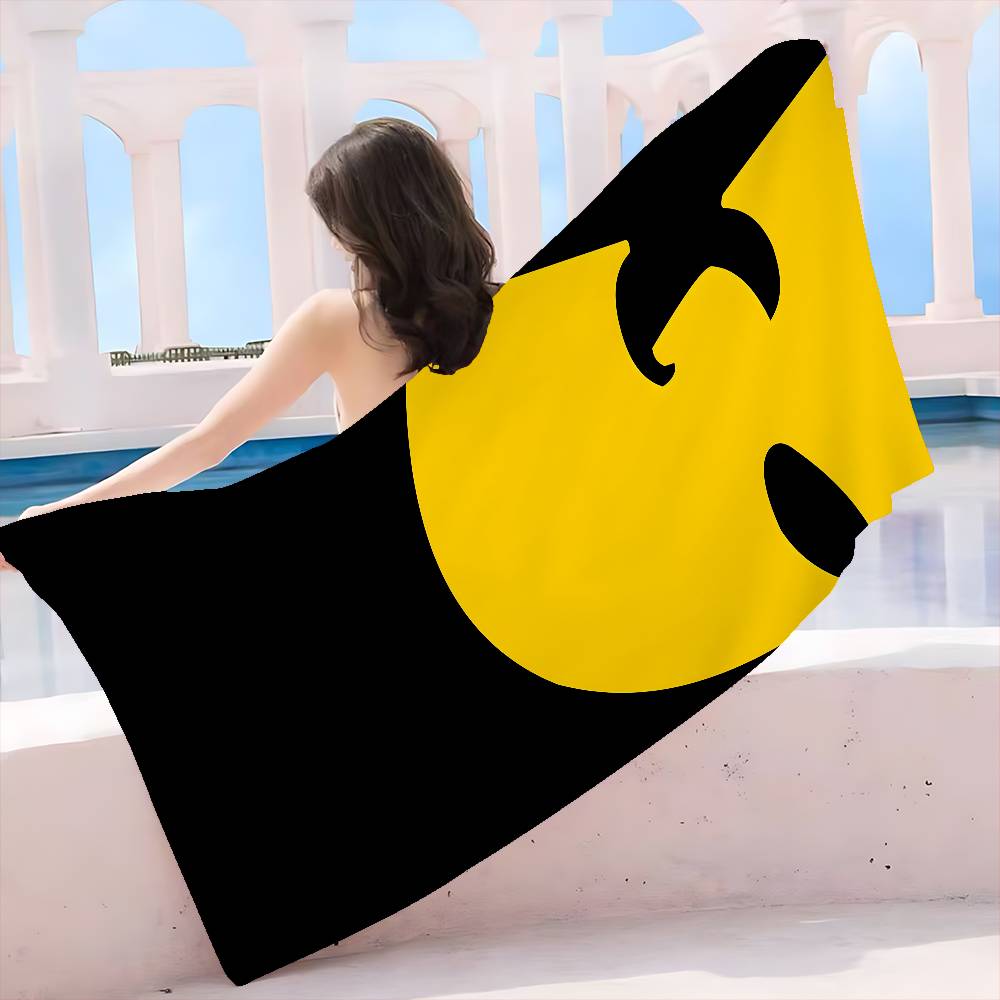 WU-T--TANG CLAN Band Bath Towel Microfiber Soft Water Absorbing Breathable For Girl Kids Decorative Cartoon Beach Towel