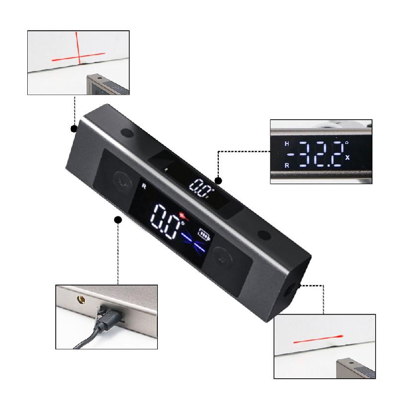UYANGG 2 In 1 Laser Level Li1 Laser Protractor Digital Inclinometer Angle Meter Type-C Rechargeable Laser Measuring Tool
