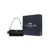 Coach Borsa a mano Nolita 19 con logo in metallo solido, pelle martellata, piccola, da donna, nera CP474-IMBLK