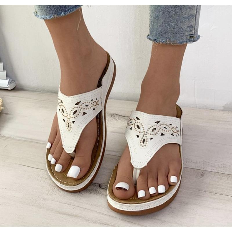 

Модные женские ортопедические сандалии нового стиля Ортопедические шлепанцы с поддержкой свода стопы Толстая подошва Тапочки Нескользящие для повседневной носки Пляж 35