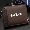 PODV6 Leather Credit Card Purse Portable Holder Car Emblem Wallet For Kia Rio K5 K9 Ceed Sportage Cerato Soul Sorento Picanto Optima