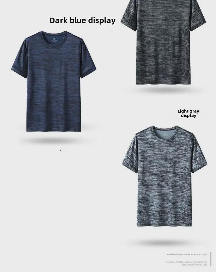 Pánske letné tričko s bambusovým vzorom, rýchloschnúce, ľadový hodváb, veľkosti M-8XL, s krátkym rukávom, okrúhly výstrih