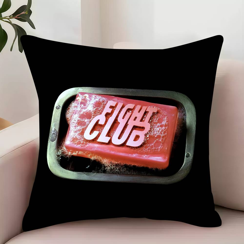 F-Fight Club Movie Pillow Case Decor Protective Covers Comfortable soft for Sofa Living Room Home office 12x12Inch