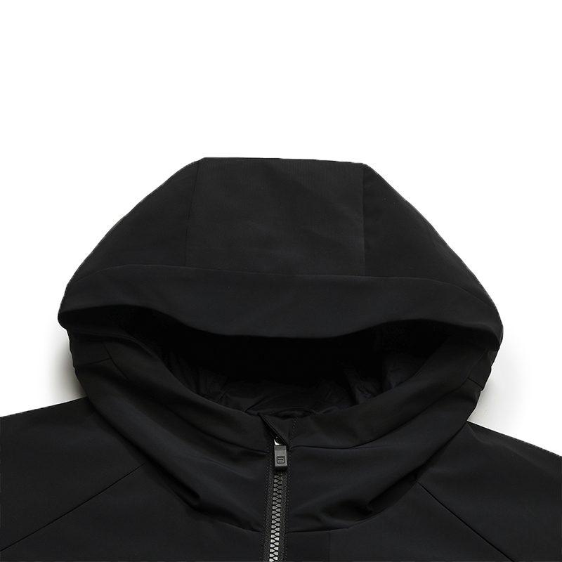 Fila WHITE Jackets Men's Jet Black Hooded Non Detachable Moderate F11M543704FBK