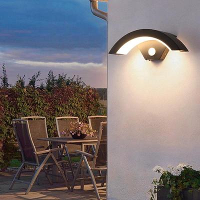 Waterproof Modern Minimalist Wall Light with Motion Sensor for Outdoor Stair and Villa Entrances