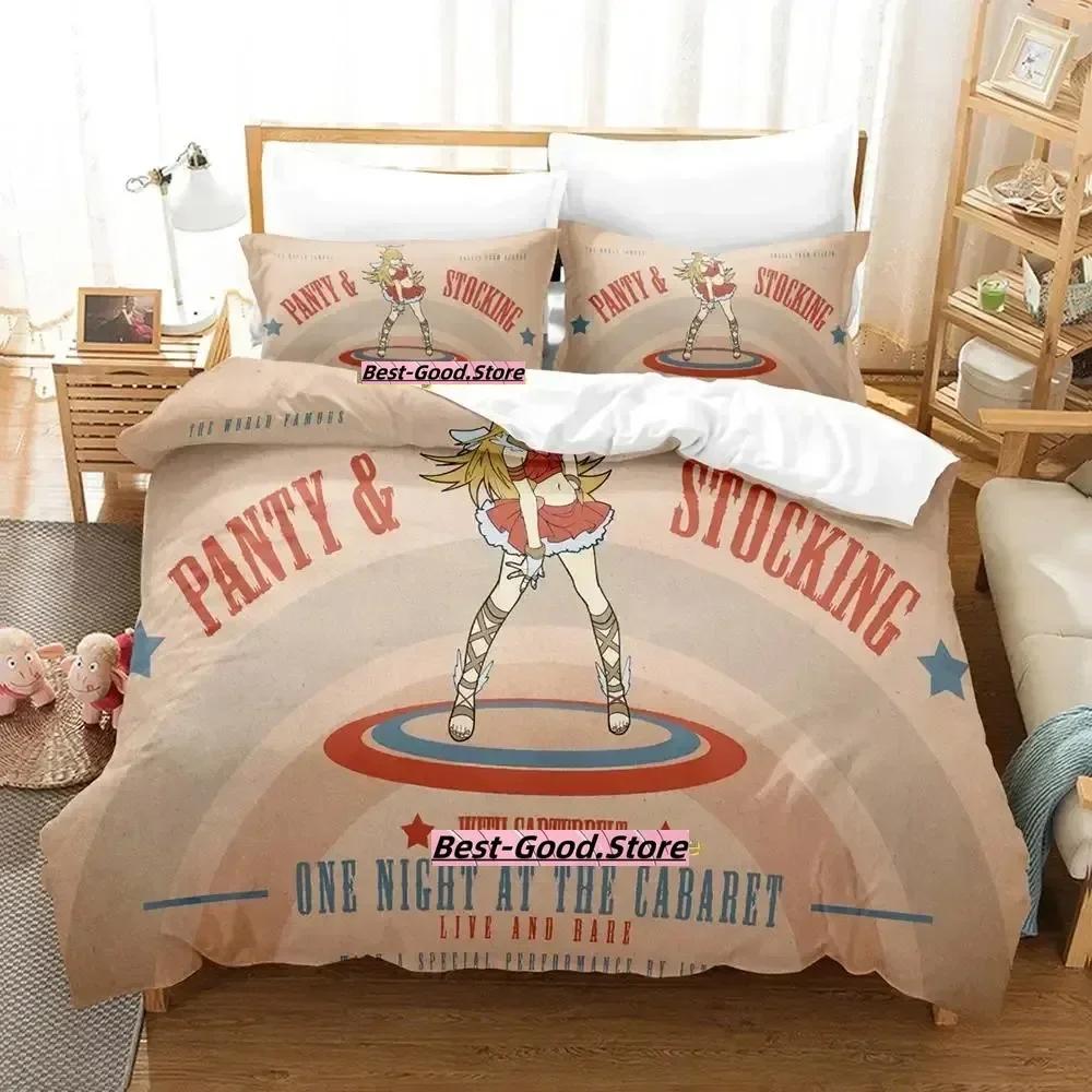 New Anime Panty Stocking Bedding Set Duvet Cover Sheet Printed Bed Set Pillowcase Bed Full Queen King Size Comforter Bedroom