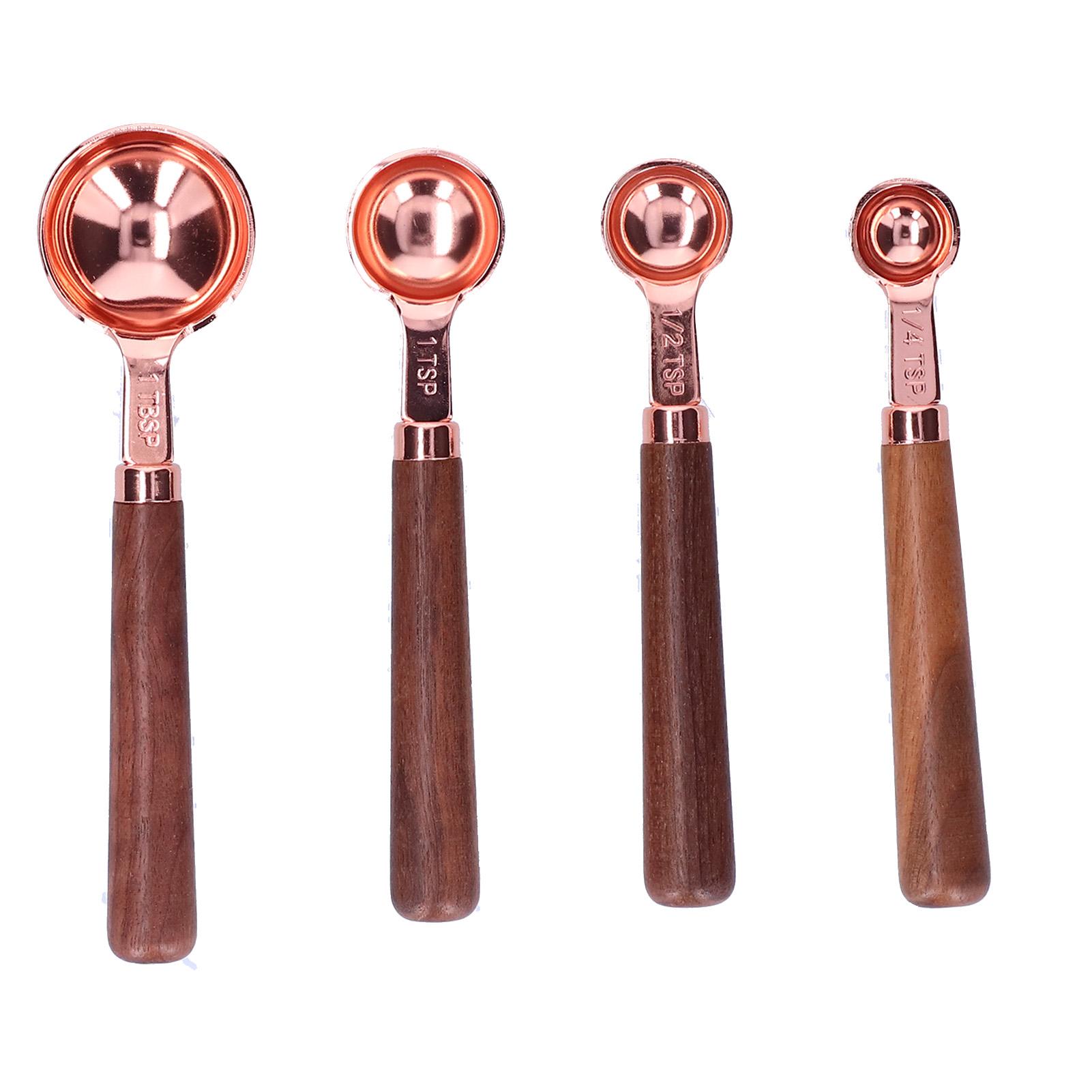 

4pcs Gold Measuring Cup with Scale Stainless Steel Measuring Spoon for Home Kitchen